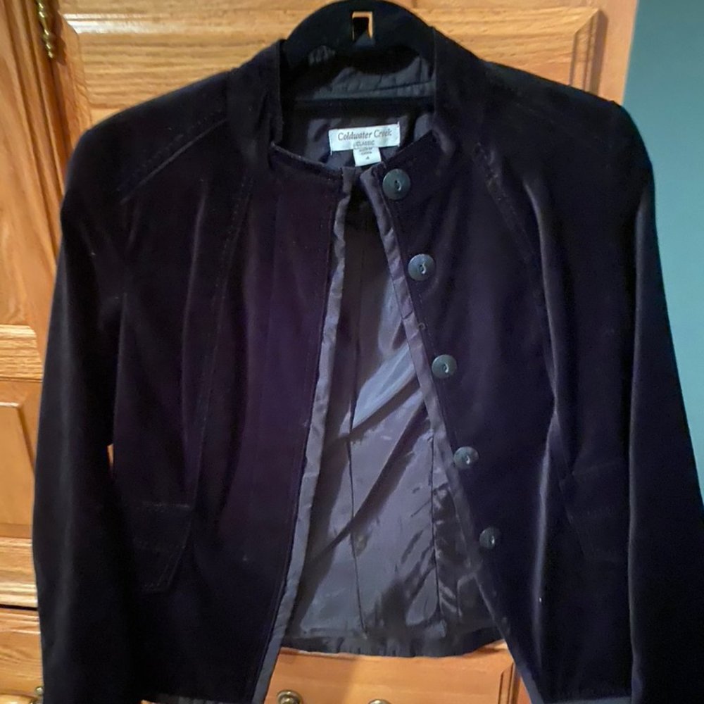 Coldwater Creek Black Velvet Blazer